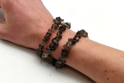 Smokey Quartz Chips Bracelet Set of 3