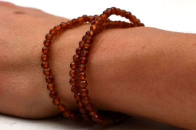 Hessonit Kugelarmband facettiert 4 mm