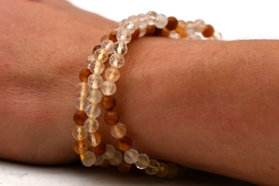 Himalaya Quarz Kugelarmband facettiert 4 mm