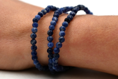 Sodalite Bead Bracelet faceted 4 mm