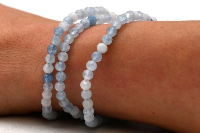 Aquamarin Armband facettiert 4 mm