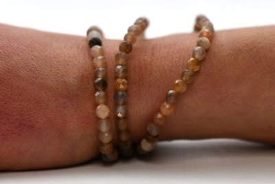 Moon stone bead bracelet faceted 5 - 6 mm