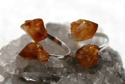 Citrin (gebrannt) Spitzen Ring 925er Silber