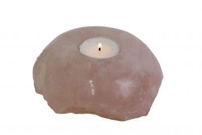 Teelicht Rosenquarz poliert