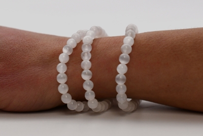Selenite White Bead Bracelet 6 mm