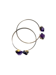 Armreif mit Amethyst goldfarben galvanisiert