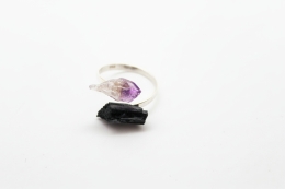 Sch�rl Amethyst Spitzen Ring 925er Silber