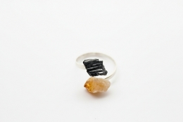 Sch�rl Citrin Spitzen Ring 925er Silber