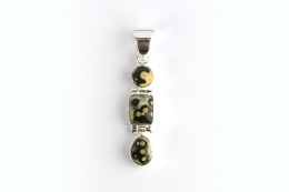 Ocean jasper trio silver pendant (price per gram)