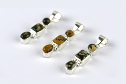 Ocean jasper trio silver pendant (price per gram)