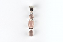 Rosenquarz Trio Silber Anh�nger (Preis pro Gramm)