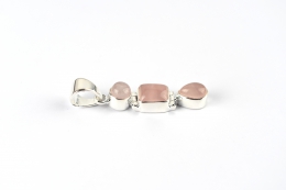 Rosenquarz Trio Silber Anh�nger (Preis pro Gramm)