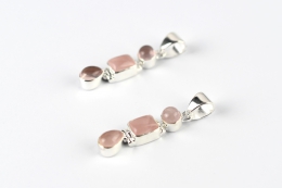 Rosenquarz Trio Silber Anh�nger (Preis pro Gramm)