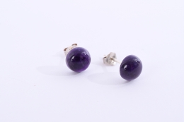 Amethyst Ohrstecker rund ca. 10 mm