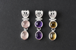 Amethyst Duo Silber Anh�nger (Preis pro Gramm)