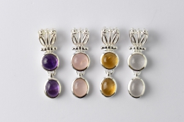 Amethyst Duo Silber Anh�nger (Preis pro Gramm)