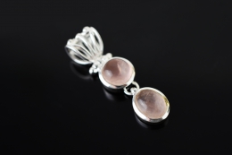 Rosenquarz Duo Silber Anh�nger