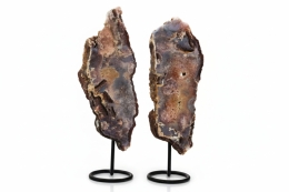 Pink Amethyst Scheibe auf Metallst�nder