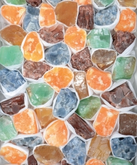 Calcite colored (acidified) rough goods