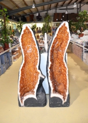 Citrin (gebrannt) Drusen Paar