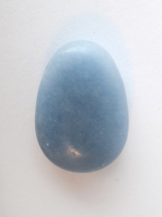 Angelit Trommelsteine flach gebohrt 5-er Set