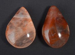 Hematoid red drop shape drilled 5 pcs set