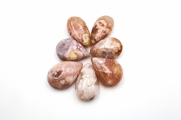 Kirschbl�ten Chalcedon Drop Shape gebohrt 3er-Set
