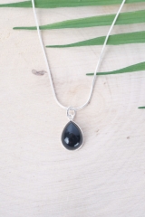 Obsidian Cabochon drop shape pendant