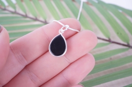 Obsidian Cabochon drop shape pendant
