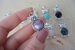 Eulen Anh�nger 10er Set verschiedene Sorten