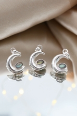 Mond Anh�nger silber mit Labradorit
