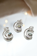 Mond Anh�nger silber mit Labradorit