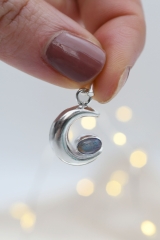 Mond Anh�nger silber mit Labradorit