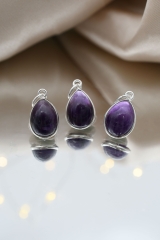 Amethyst Cabochon Tropfen Anh�nger