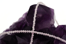 Rosenquarz Kette facettiert