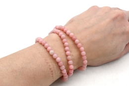 Opal pink Kugel Armband 6 mm