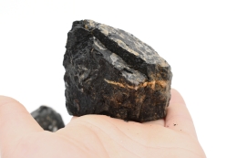 Black tourmaline raw cut base