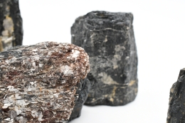 Black tourmaline raw cut base