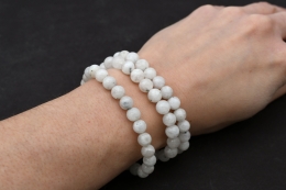 Rainbow moonstone bead bracelet 8 mm