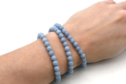 Angelit blue bead bracelet 6 mm