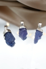 Tanzanite raw pendant 925 silver