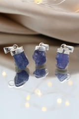Tanzanite raw pendant 925 silver