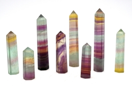 Fluorite points multi coloured