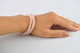 Rosenquarz Kugel Armband 6 mm