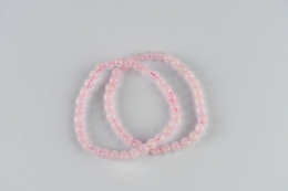 Rosenquarz Kugel Armband 6 mm