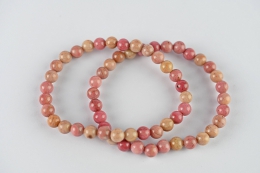 Rhodonite light bead bracelet 6 mm