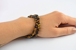 Tigerauge Kugel Armband 6 mm