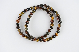 Tigerauge multi Kugel Armband 6 mm