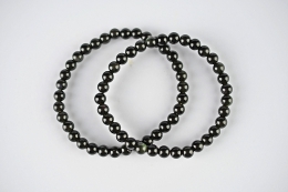 Obsidian bead bracelet 6 mm