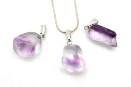 Amethyst tumbled stone pendant